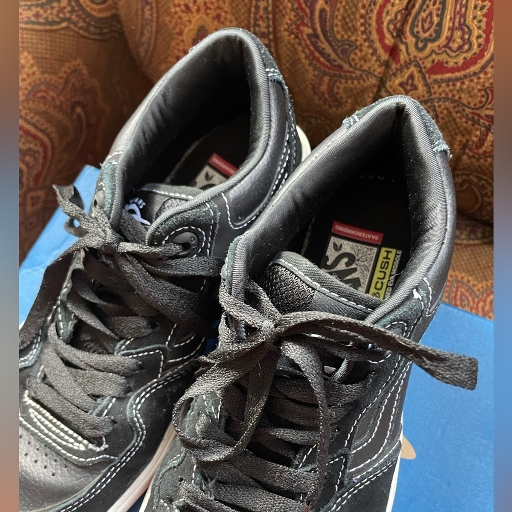 Vans Men's Rowan Zorilla 2 Black White Suede Leather Skate Shoes size 7.5 - Picture 5 of 8